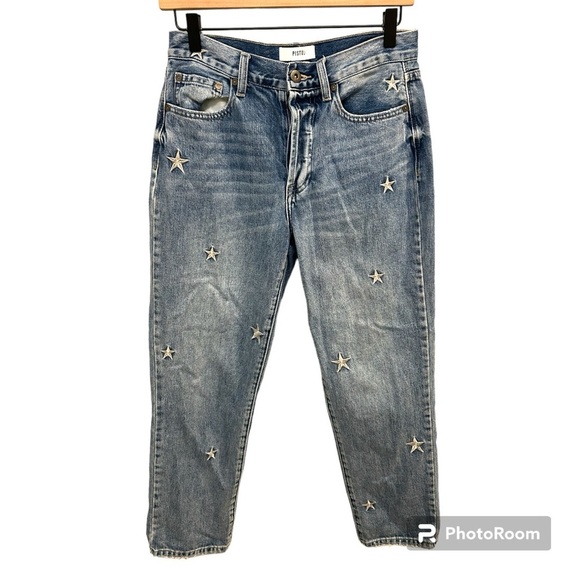 Pistola Embroidered Star Straight leg Jean size 27 EUC N0557 - Picture 1 of 9